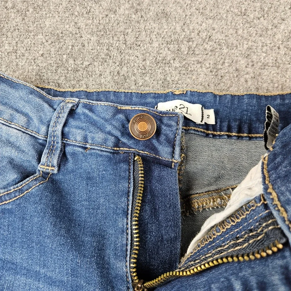 Rue21 Womens‎ Size 2 Skinny Jeans Medium Wash Denim Stretch Slim Fit 70829